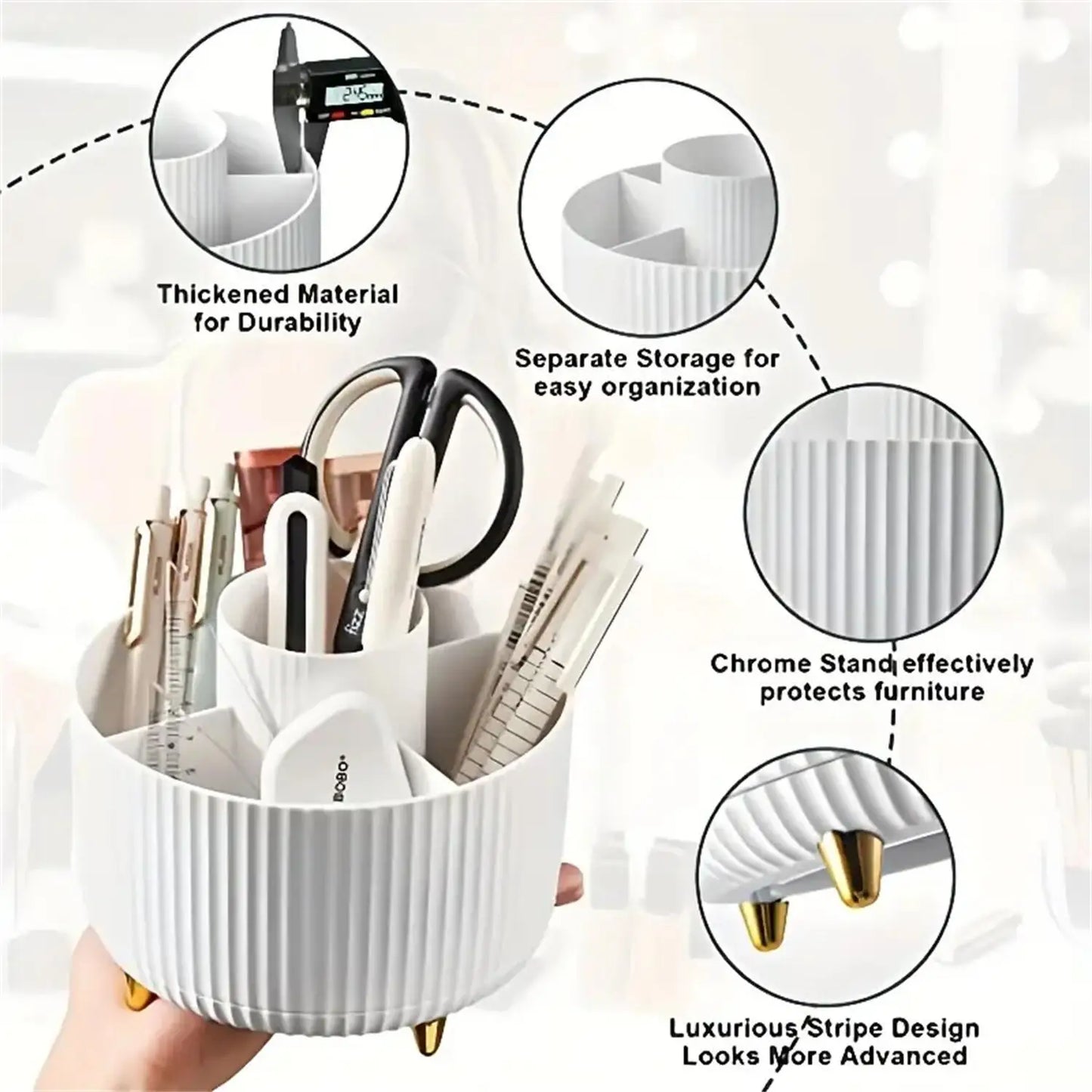 Neyrala BeautySpin™ – Organisateur de Maquillage Rotatif 360°